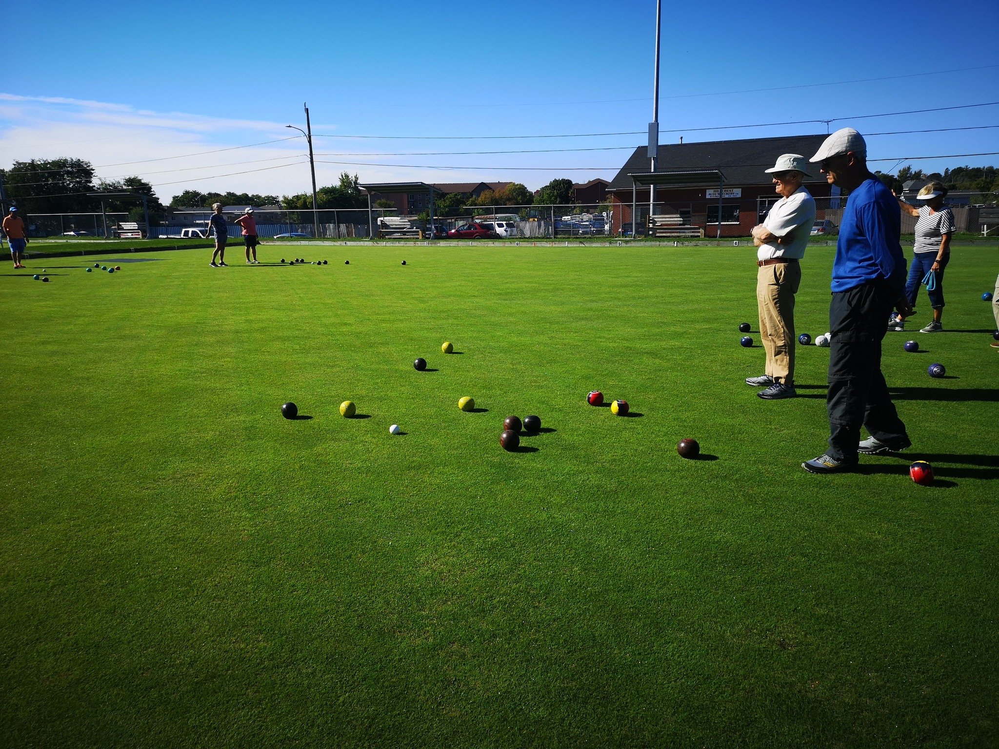 Colourful bowls on the green